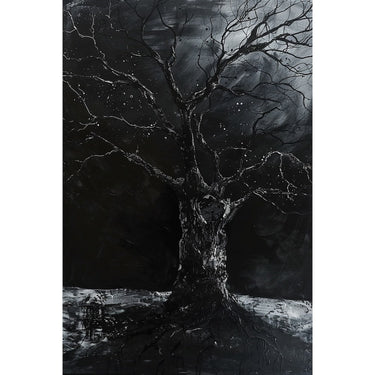 Peinture Arbre Noir Blanc